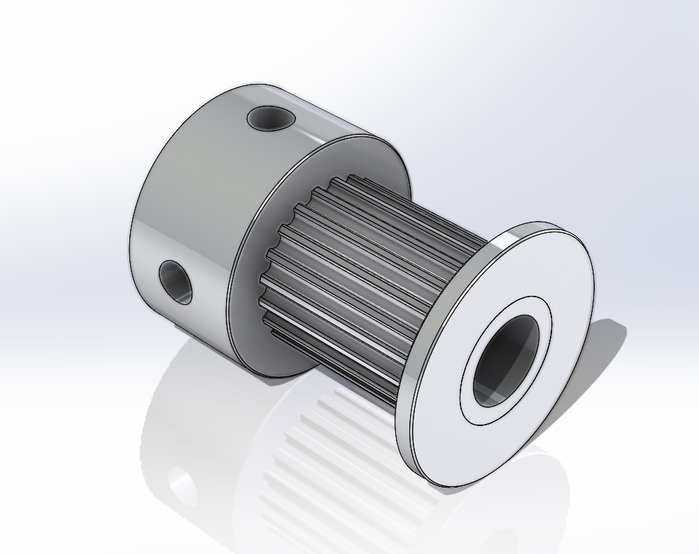 GT1.5 (1.5 mm pitch) Timing Pulley – 21 and 26 Teeth – 6 and 9 mm Belt Width – 5 mm Bore