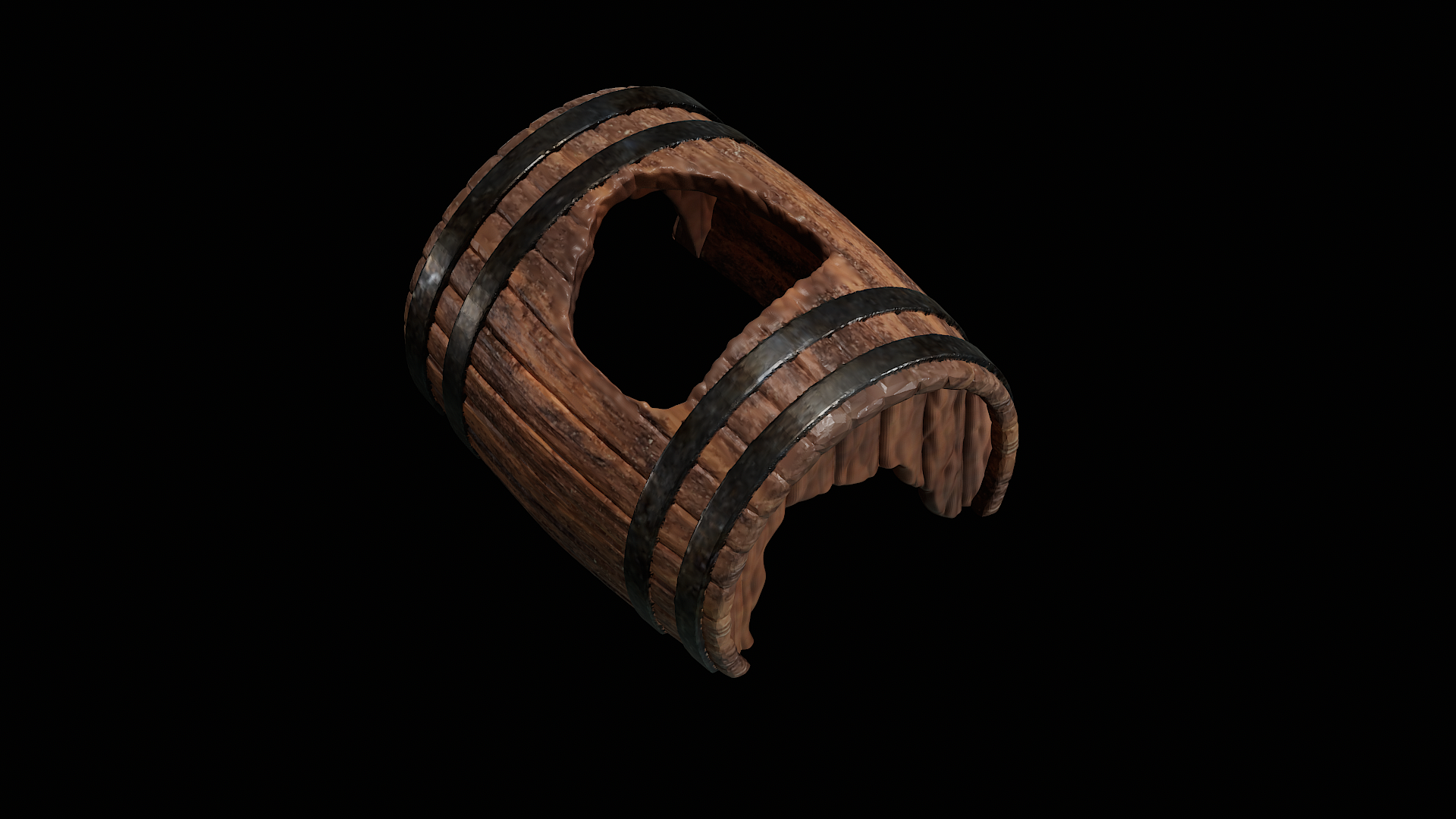 Wooden barrel decoration aquarium/terrarium/miniature - photo 3