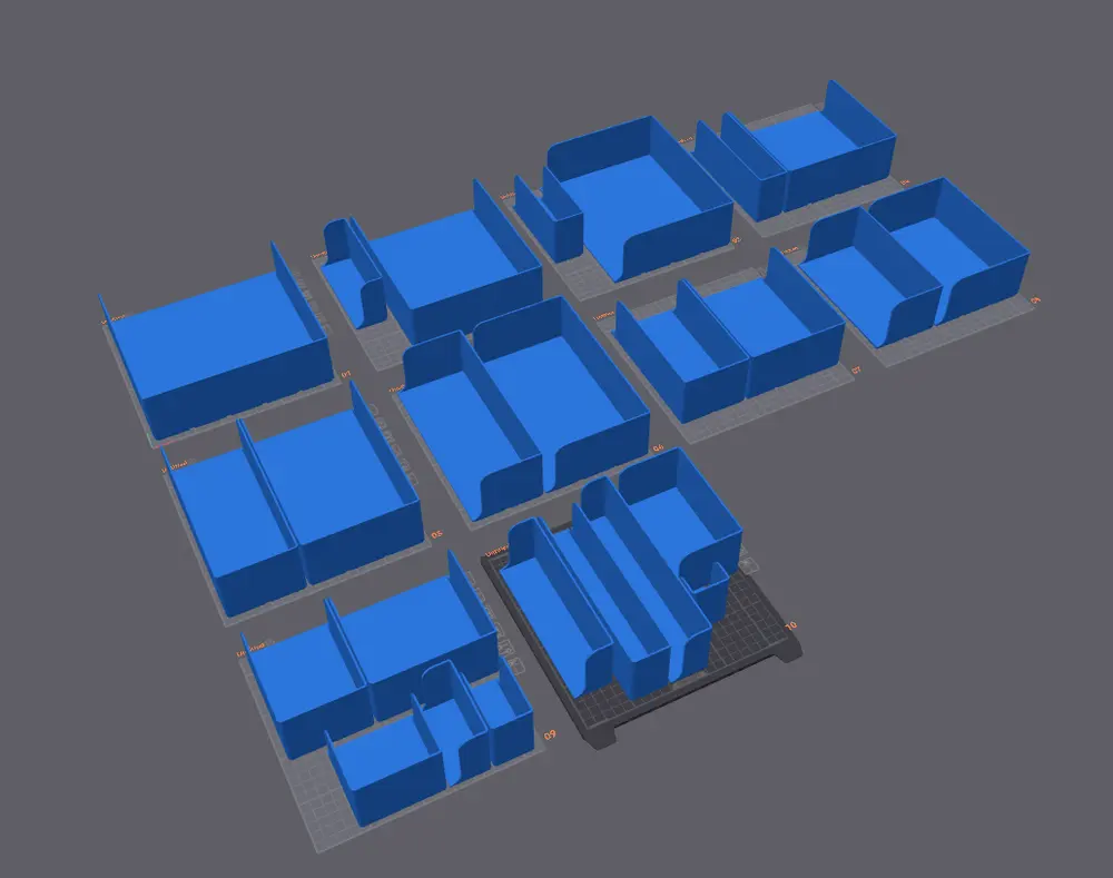 Kitchen Gridfinity w/ Solid Bases - Endcaps and Blanks