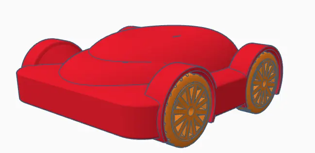 Print in place Car with moving wheels and no assembly!