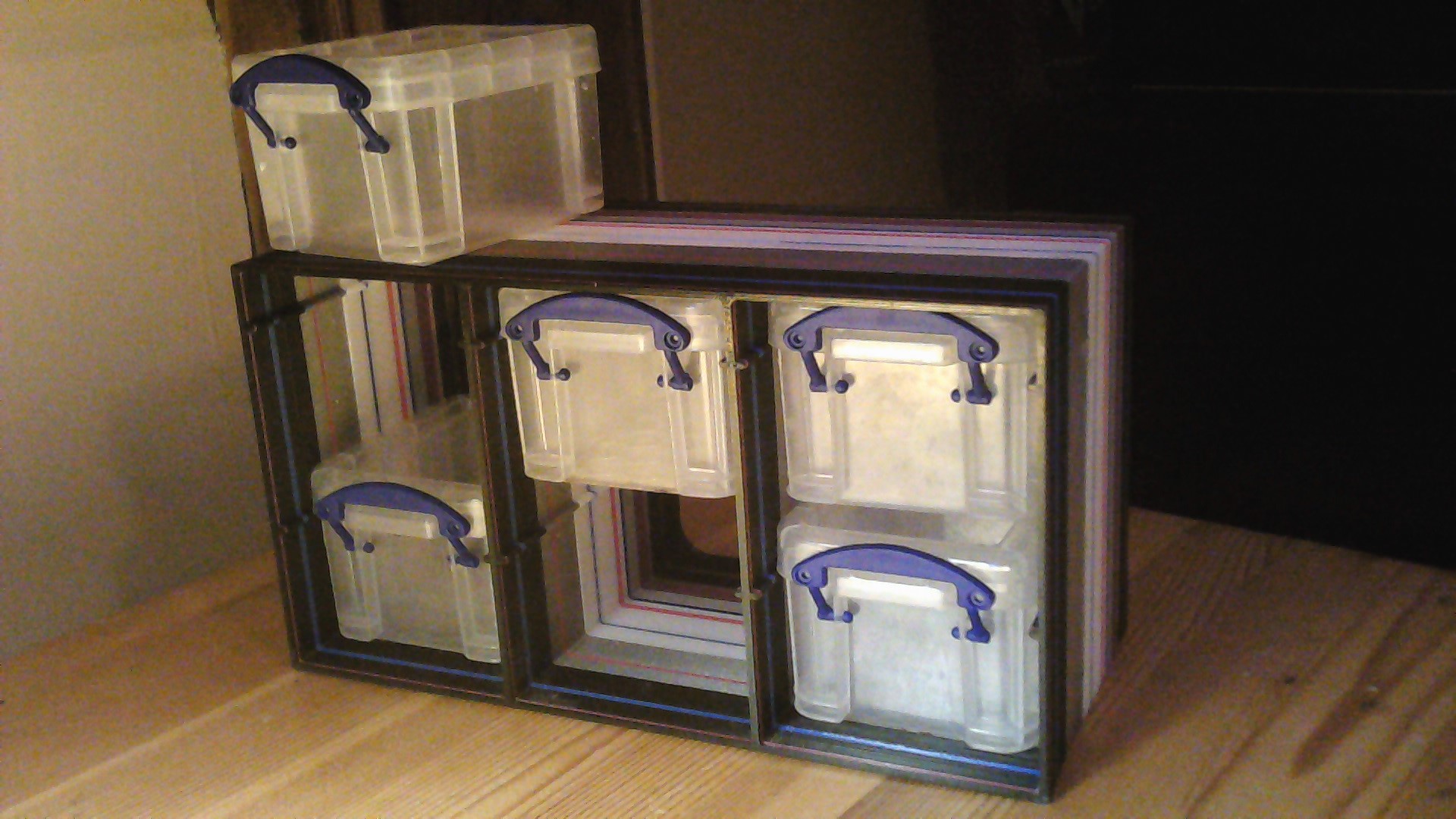 Storage rack for 0.14L Really Useful Boxes
