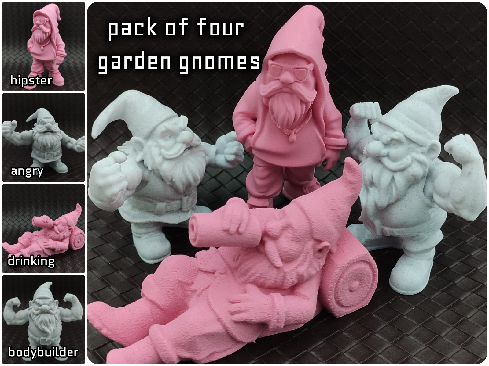 Planters & Garden: Pack of Four Garden Gnomes
