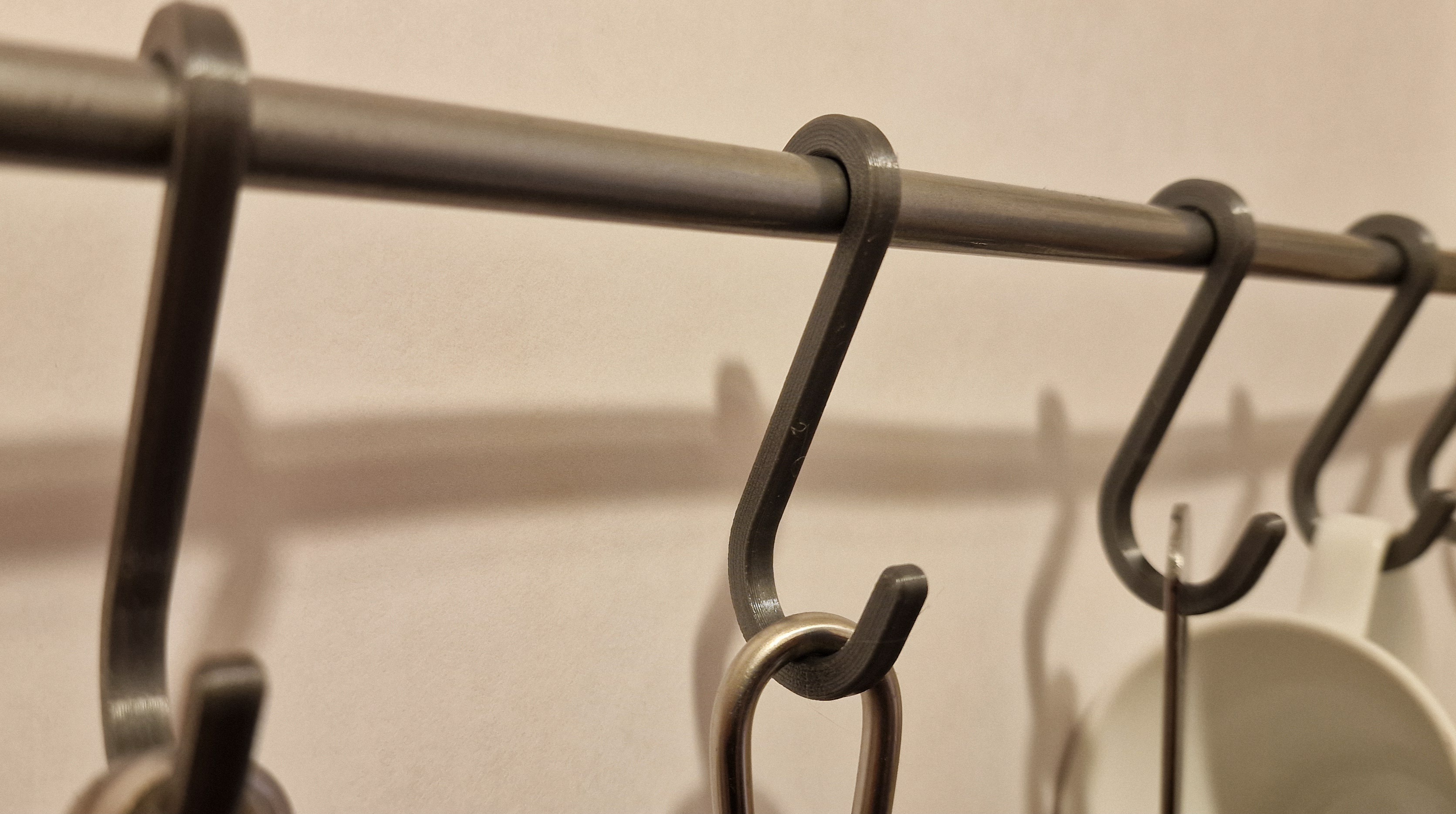 Snap-On Kitchen Rail Hooks (10mm Reling)
