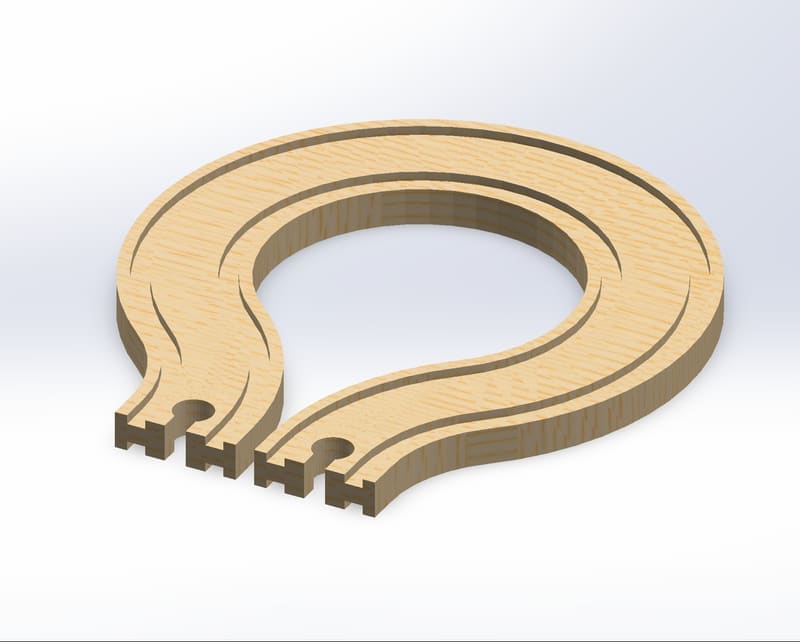 Brio Compatible Double Wide U-turn Wooden Train Track - photo 3