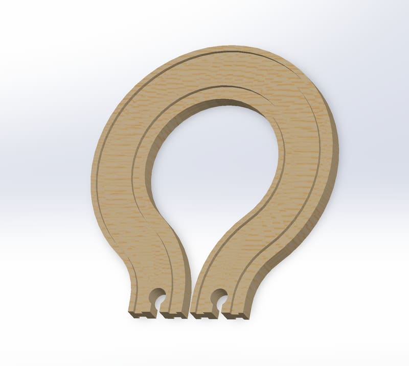 Brio Compatible Double Wide U-turn Wooden Train Track - photo 4