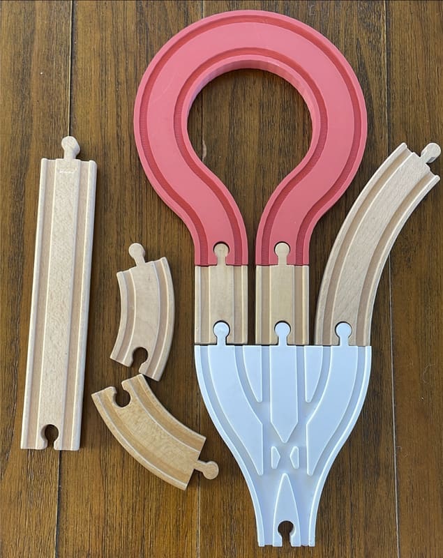 Brio Compatible Double Wide U-turn Wooden Train Track