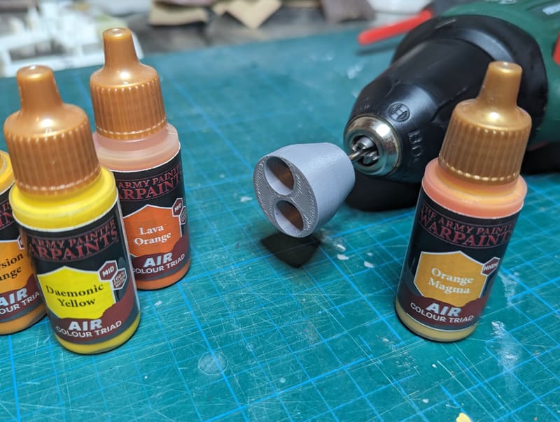 Drill mounted miniature paint mixer