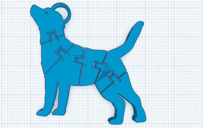 flexi dog keychain
