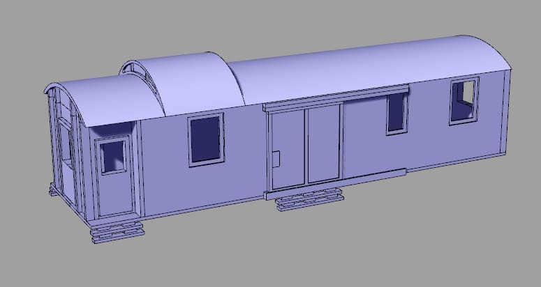 H0 scale old time baggage train car - 1:87 - photo 2