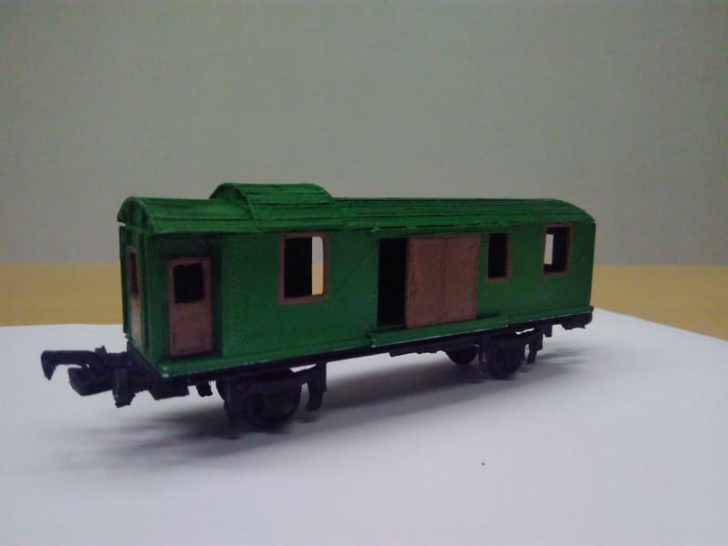 H0 scale old time baggage train car - 1:87 - photo 3