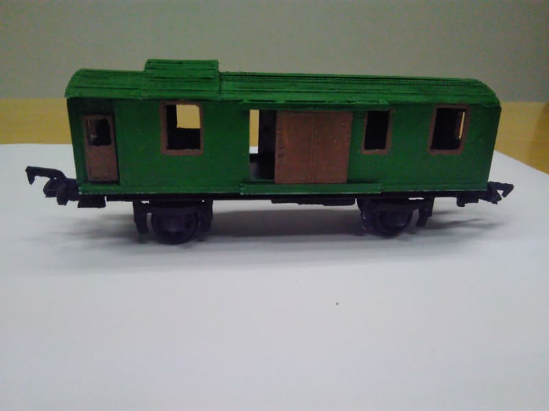 H0 scale old time baggage train car - 1:87 - photo 4