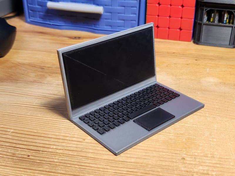 Living hinge miniature toy laptop