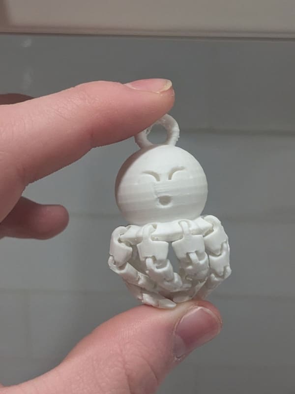 print in place cute baby articulated octopus keychain - photo 2