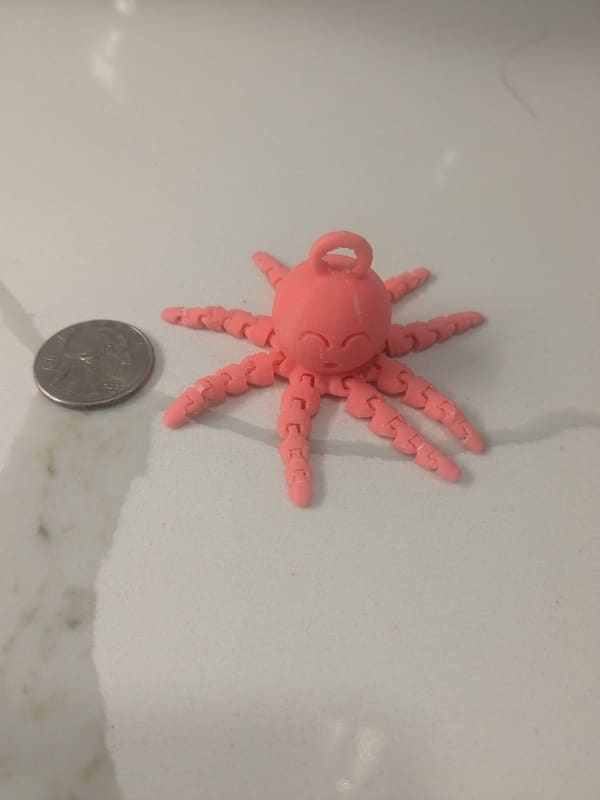 print in place cute baby articulated octopus keychain - photo 3
