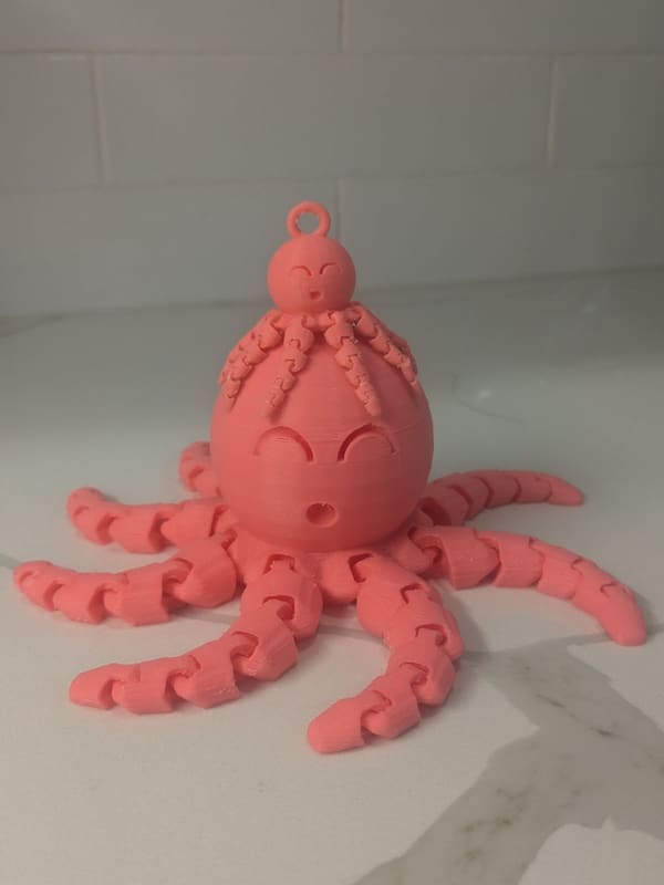 print in place cute baby articulated octopus keychain - photo 4