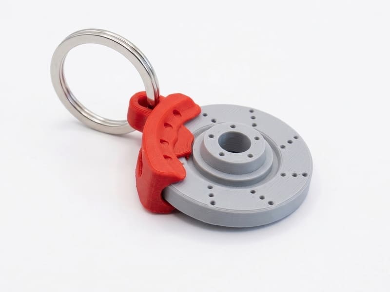 Rotating brake disc keychain
